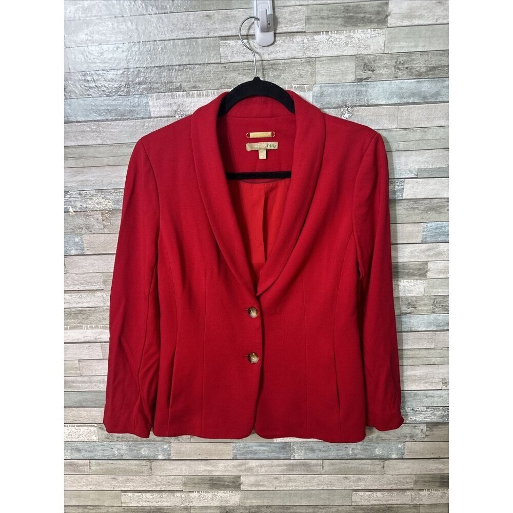 Women’s Talbots Blazer 2 Buttons Red Fabric Knit In Italy Size 10